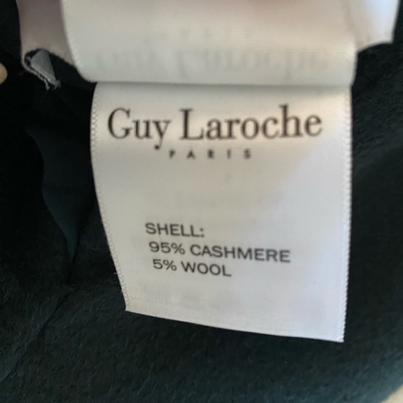 Wool coat Guy Laroche Silver Fox fur green - Picture 5 of 6